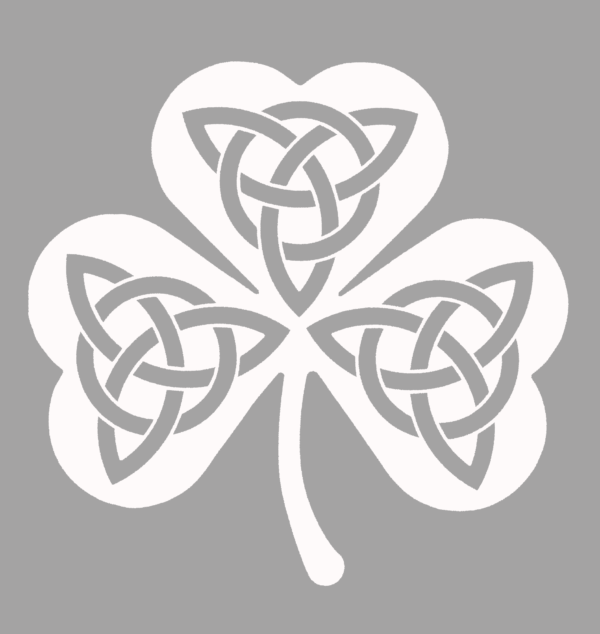 Image of a shamrock with a triquetra in each leaf