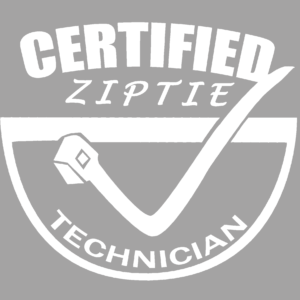 Certified Ziptie Technician sticker in White